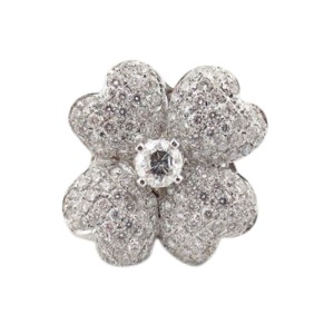 18k White Gold Round 2.63Ct Cut Diamond Flower Anniversary Ring 