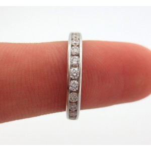 Tiffany & Co. Platinum 0.33 Ct Diamond Shared Eternity Wedding Band Ring Size 6 