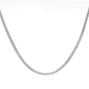 10K White Gold Hollow Franco Link Necklace Chain 