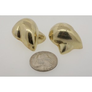 Patrica Von Musulin Sterling Silver Gold Wash Large Clip On earrings Vintage