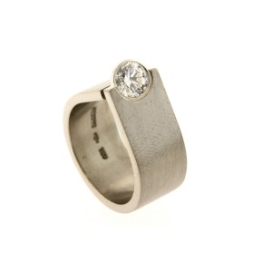 Niessing 18k White Gold .55 G SI1 Diamond Ring GIA Certified sz 5.25 Engagement
