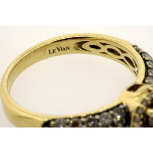 Levian Engagement Ring 14k Yellow Gold 1ct Chocolate Diamond Vanilla sz 7