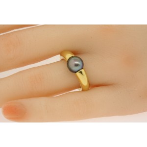 1994 Cartier Tahitian Pearl Ring 18k Gold size ~5.5 