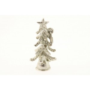 Vintage Sterling Silver Charm 3D Christmas tree with Star