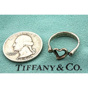 Tiffany & Co. Elsa Peretti Loving Heart Ring Sterling Silver sz 5.5