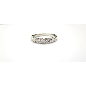 $5,300 Tiffany & Co Embrace 0.57ct Round 7 Diamond Platinum Wedding Band Sz 8.5