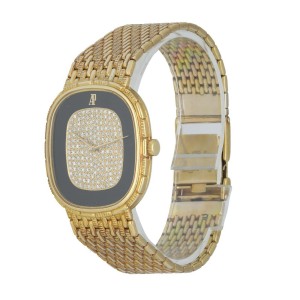 Audemars Piguet 18K Yellow Gold Onyx and Diamond Dial Watch