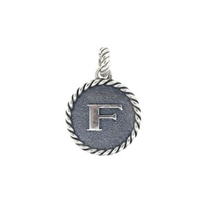 David Yurman F Pendant Charm Enhancer Initial Letter Cable Collectibles 
