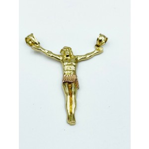 Jesus Pendant Set In 10K Yellow and Rose Gold for Necklace