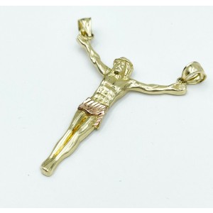 Jesus Pendant Set In 10K Yellow and Rose Gold for Necklace