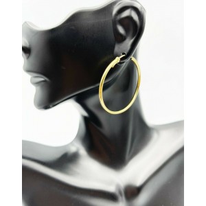 14K Yellow Gold Circle Hoop Earrings