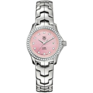 STUNNING TAG HEUER WOMENS LINK WJF131E.BA0572 DIAMOND PINK MOTHER OF PEARL WATCH