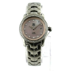 STUNNING TAG HEUER WOMENS LINK WJF131E.BA0572 DIAMOND PINK MOTHER OF PEARL WATCH