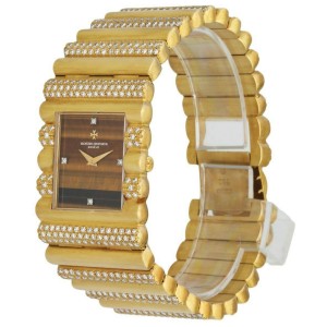 Vacheron Constantin 18K Yellow Gold Tiger's Eye Diamond Dial Ladies Watch