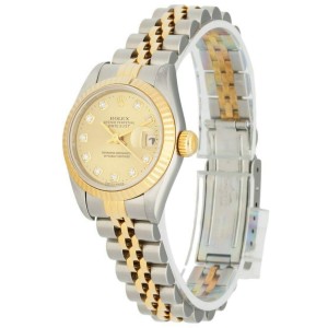Rolex 69173 Stainless Steel & 18K Yellow Gold Diamond Dial Ladies Watch
