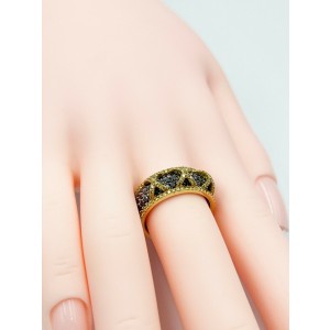 Hidalgo Designer X Black Yellow Diamond Ring with Jacket 18K White Yellow Gold