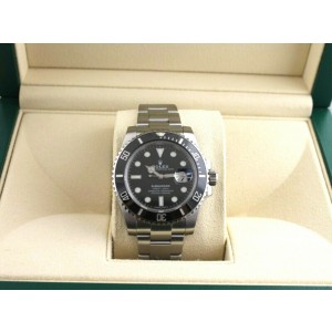 ROLEX SUBMARINER OYSTER 16610T BLACK MENS NO HOLES 40MM DATE WATCH 