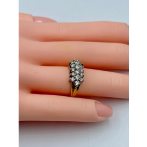 14K Yellow and White Gold 0.40ctw Diamond Cluster Ring
