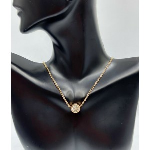 1.70ct Bezel Set Diamond Pendant Necklace in 14K Rose Gold 