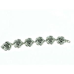 Sterling Silver Rose Charm Tennis Bracelet