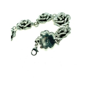 Sterling Silver Rose Charm Tennis Bracelet