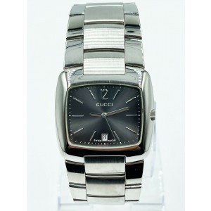 GUCCI 8500M Date 35mm Stainless Steel Watch Slate Gray Dial