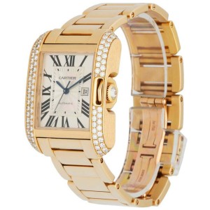 Cartier Tank Anglaise  18K Yellow Gold Diamond Midsize Ladies Watch