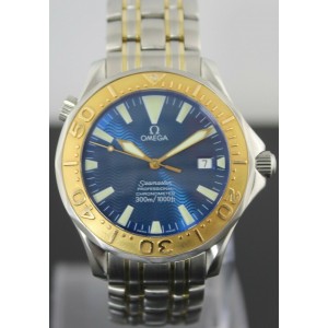 Omega Seamaster Professional  18K GOLD Swiss Quartz Men's BLUE 41MM Watch