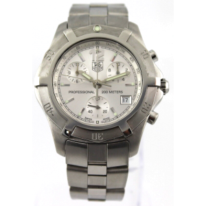 Tag Heuer 2000 CN1111.BA0337 Chronograph Professional Steel Silver Mens Watch