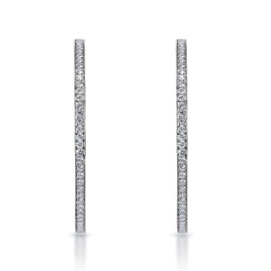 Litzy  Carats Round Brilliant Diamond Hoop Earrings in 14k White Gold