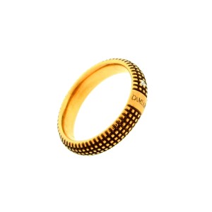 Damiani 18K Yellow Gold Metropolitan Dream 0.02ct. Diamond Band Ring Size 7