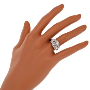 Triple Halo Emerald Cut Diamond Suchy .99ct Platinum Engagement Ring
