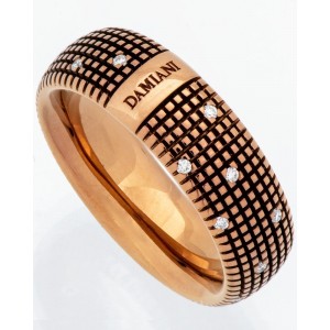 Damiani Metropolitan dream diamond 8mm band ring 18k brown gold size 10.5