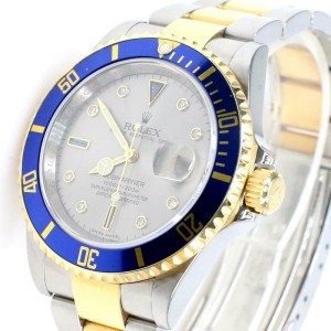 Rolex Submariner 40mm 2-Tone Yellow Gold/Steel Watch with Factory Diamond Dial