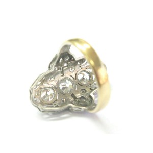 Art Deco Old European Diamond Ring 14Kt/Platinum 1.70Ct G-VS2 SIZEABLE