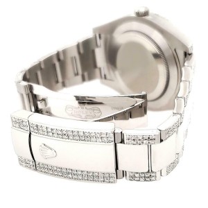 Rolex Datejust II 41mm Diamond Bezel/Lugs/Bracelet/Red MOP Roman Dial Watch