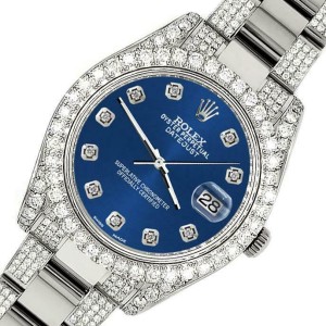 Rolex Datejust II 41mm Diamond Bezel/Lugs/Bracelet/Cobalt Blue Dial Watch