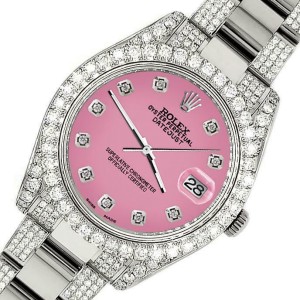 Rolex Datejust II 41mm Diamond Bezel/Lugs/Bracelet/Hot Pink Diamond Dial Watch
