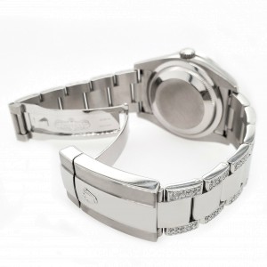 Rolex Datejust 36mm 5.9ct Diamond Bezel/Lugs/Bracelet/White Dial Watch/BoxPapers