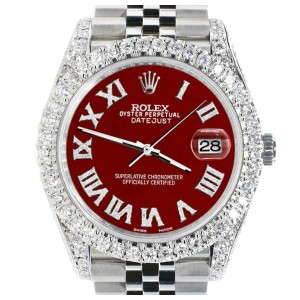 Rolex Datejust 41mm 5.9CT Bezel/Lugs/Sides/Imperial Red Roman 126300 