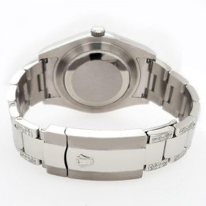 Rolex Datejust II 41mm 5ct Diamond Bezel/Bracelet/Black MOP Dial  Watch