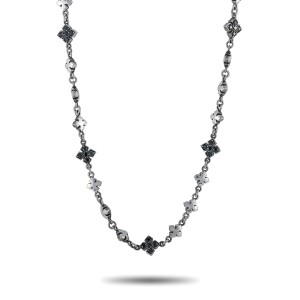 King Baby Unisex Black Cubic Zirconia Necklace 44 Inches