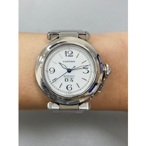 Cartier Pasha 2475 White Dial Steel Ladies Watch