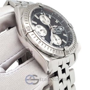 Breitling Chronomat Evolution Black Dial Chronograph 44mm Steel Watch 