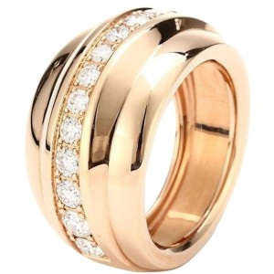 Chopard 829399-5110 18K Rose Gold Diamonds Ring Size 6.75
