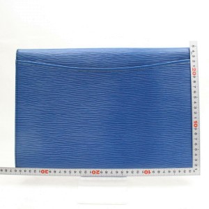 Louis Vuitton Iena Poche Epi Fold Over 869841 Blue Leather Clutch