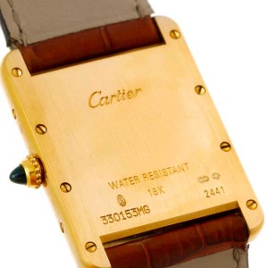 Cartier Tank Louis W1529756 Large 18k Yellow Gold Mens Watch 