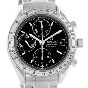 Omega 3513.50.00 Speedmaster Date Black Dial Chronograph Mens Watch 