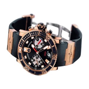 Ulysse Nardin Maxi Marine Diver Chronograph 18k Rose Gold Men's Watch