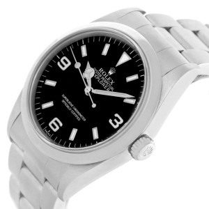 Rolex Explorer I 14270 Stainless Steel Black Dial Mens Watch 